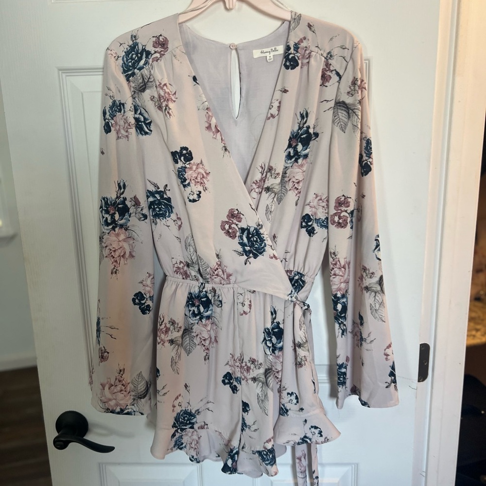 Floral long sleeve romper